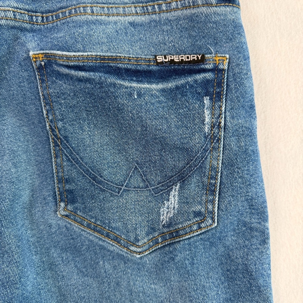 Superdry Mens Japanese Selvedge Jeans 32x32 Distressed Skinny Denim - Picture 6 of 16